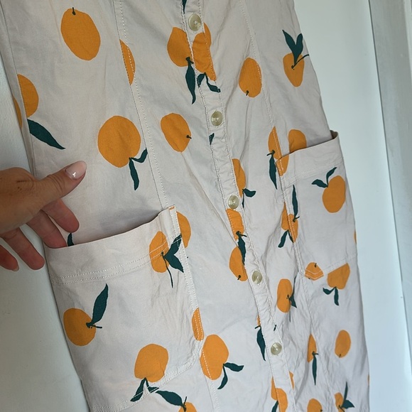 Anthropologie Maeve Dylan Mierzwinski Colette Midi Dress Sz S Cream Orange - Picture 3 of 5